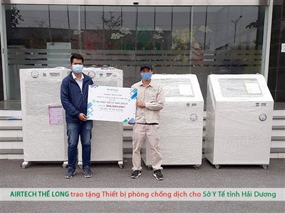 Airtech Thế Long trao tặng thiết bị phòng chống dịch cho Sở Y tế tỉnh Hải Dương