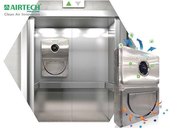 Máy khử khuẩn thang máy dùng màng lọc HEPA loại bỏ vi khuẩn