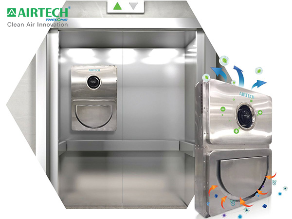 Máy khử khuẩn thang máy có thiết kế nhỏ gọn, tiện lợi và tiết kiệm điện